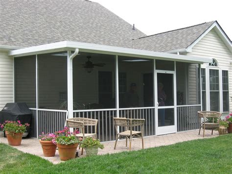 screen porch with metal roof